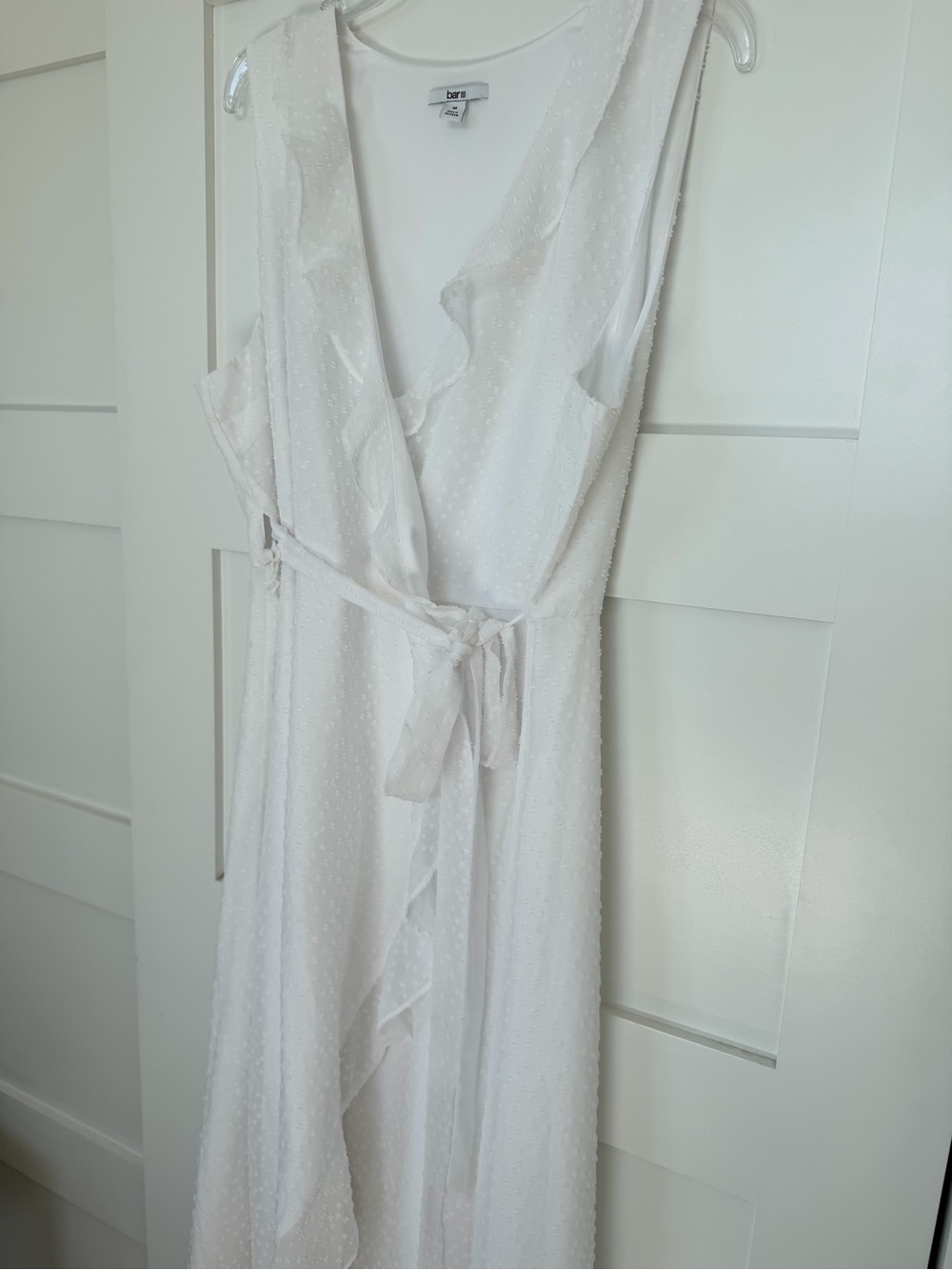 White Ruffled Wrap Around Dress